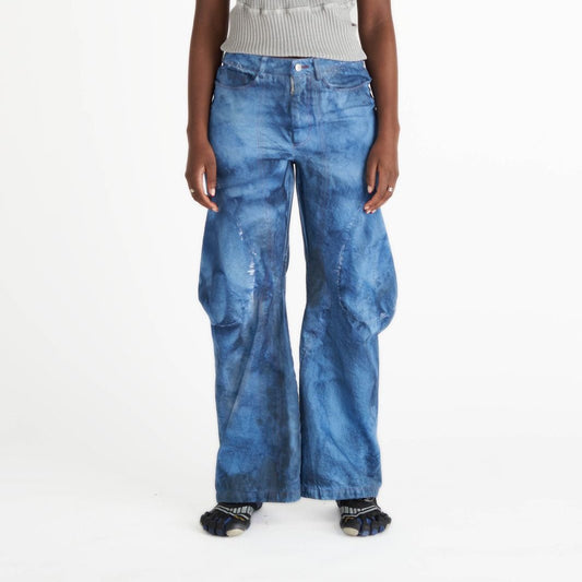 Acid Wash blue jeans barrel leg