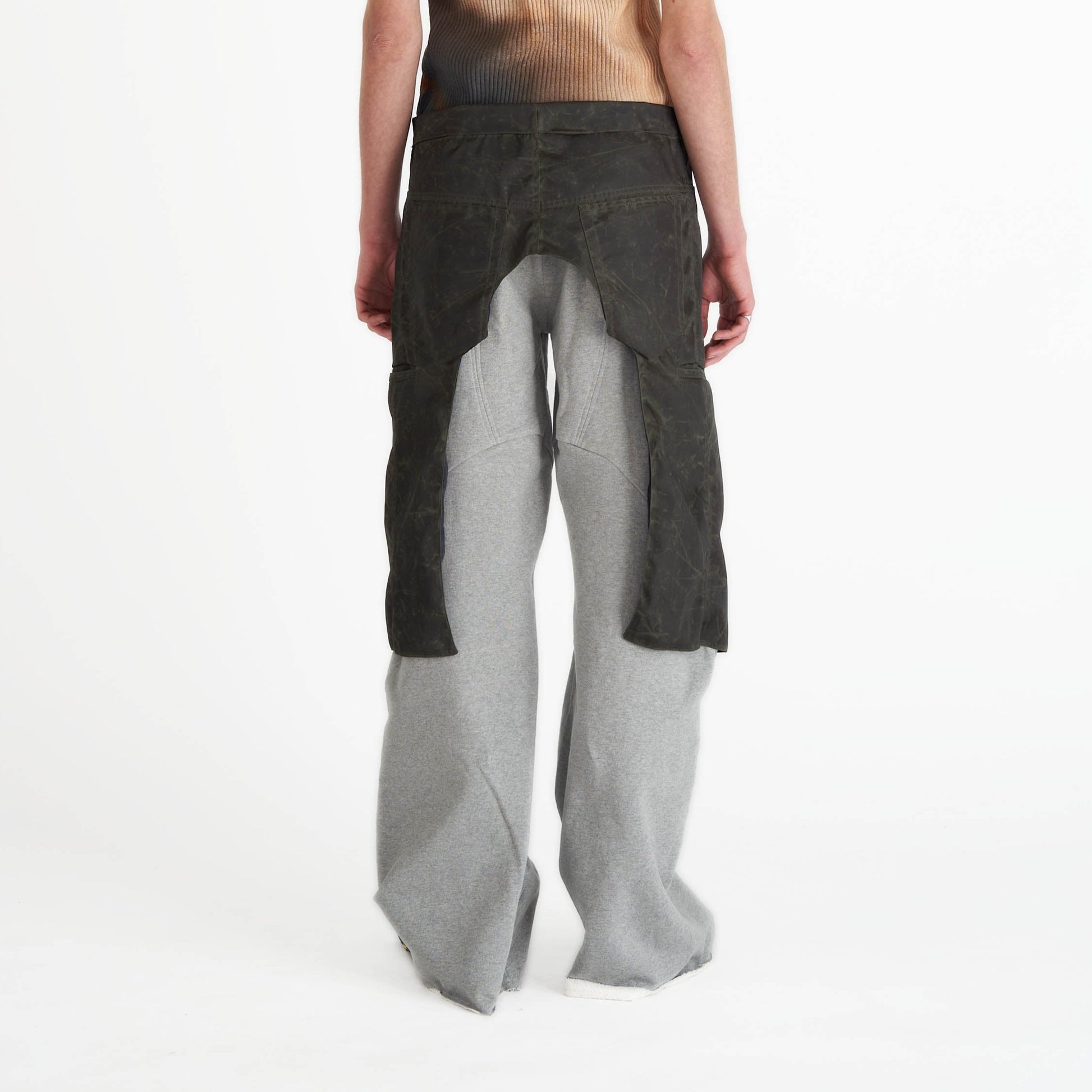 Utility Wrap skirt waxed nylon fabric button fastenings layering skirt unisex