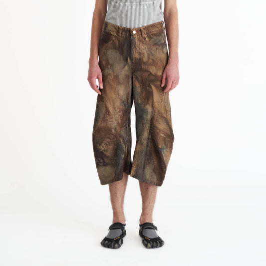 Acid wash jeans culottes barrel leg multicoloured