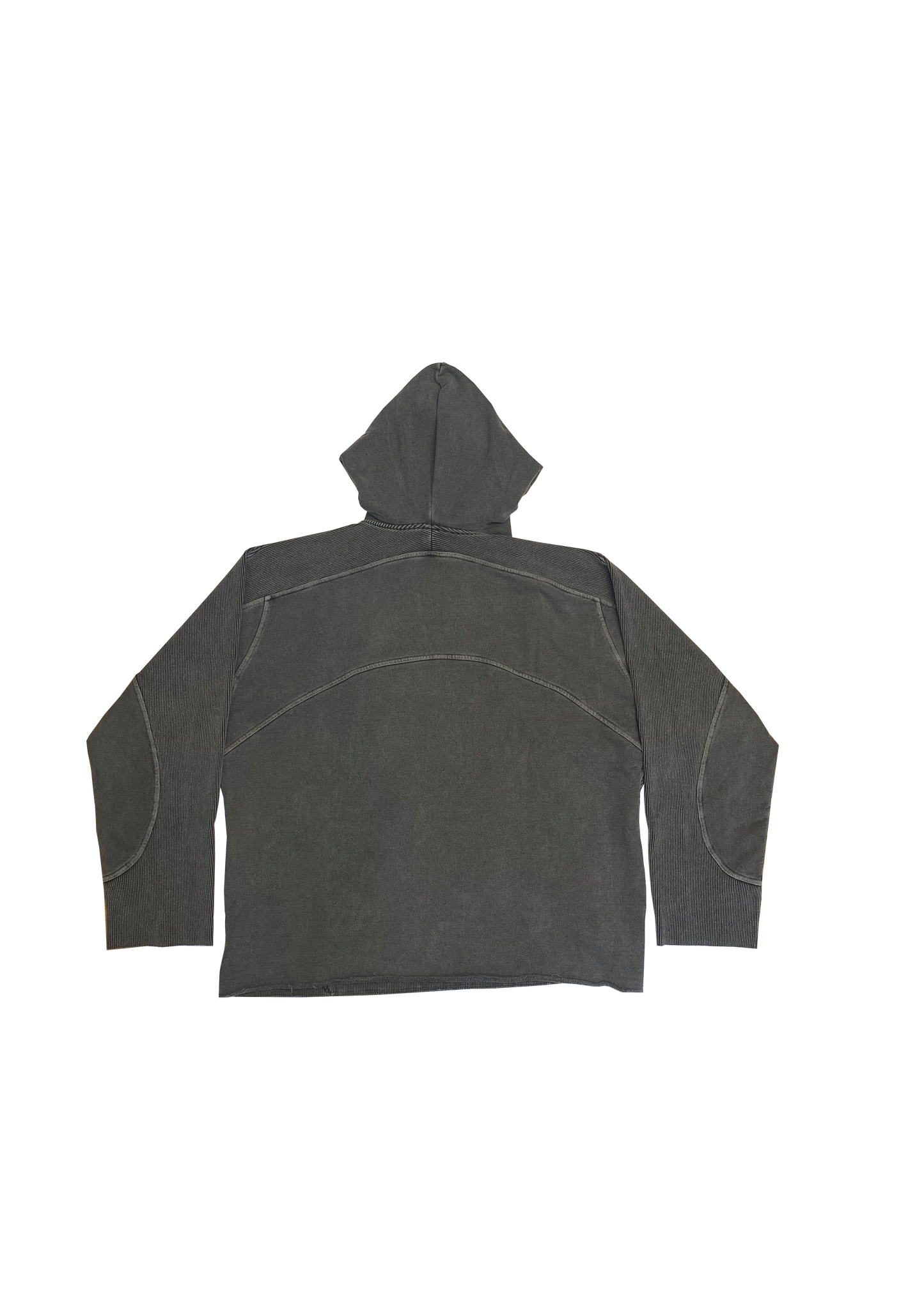 Grey hoodie oversized rib jersey cotton