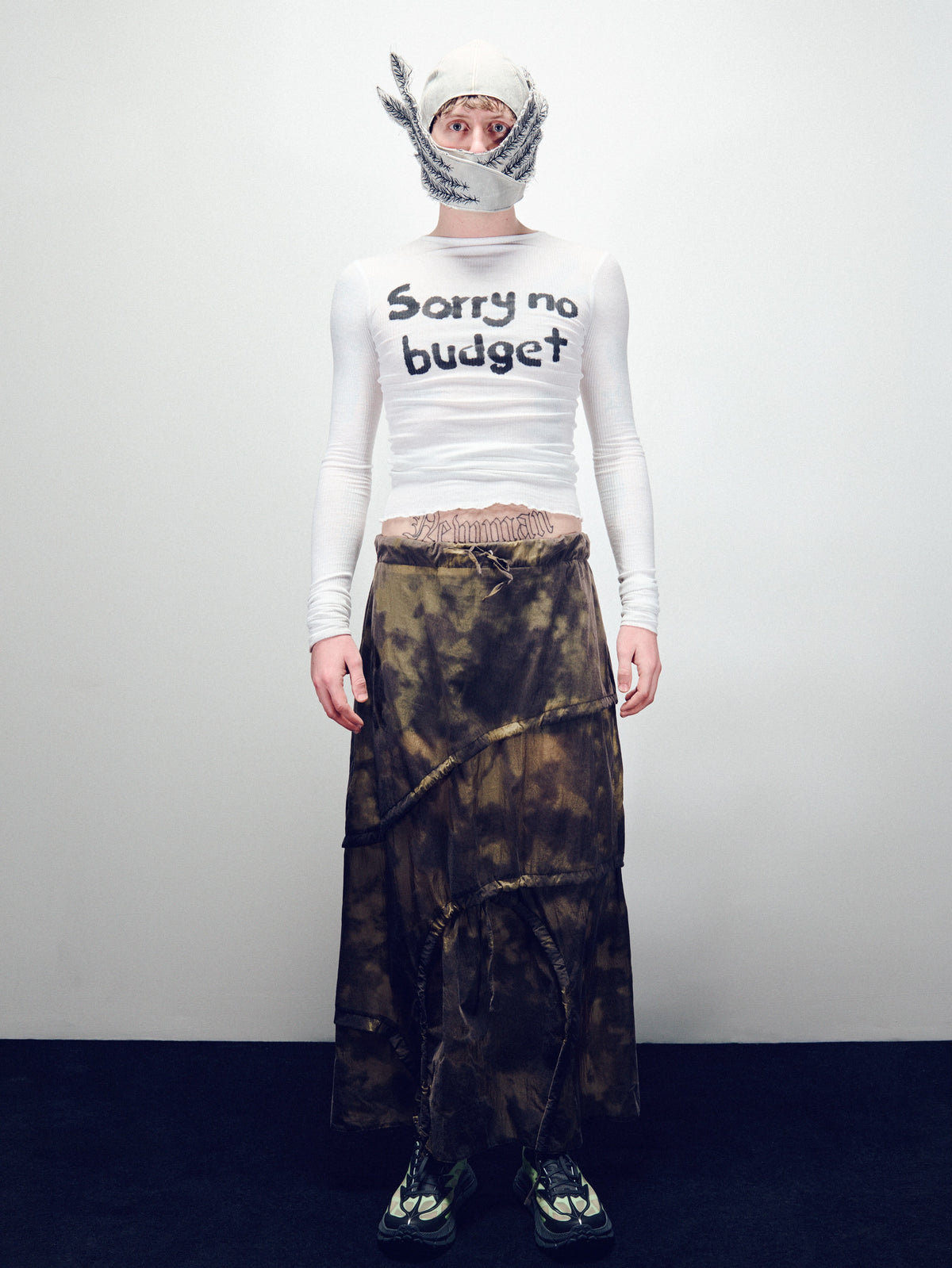 Vortex Ruched Skirt Khaki Brown