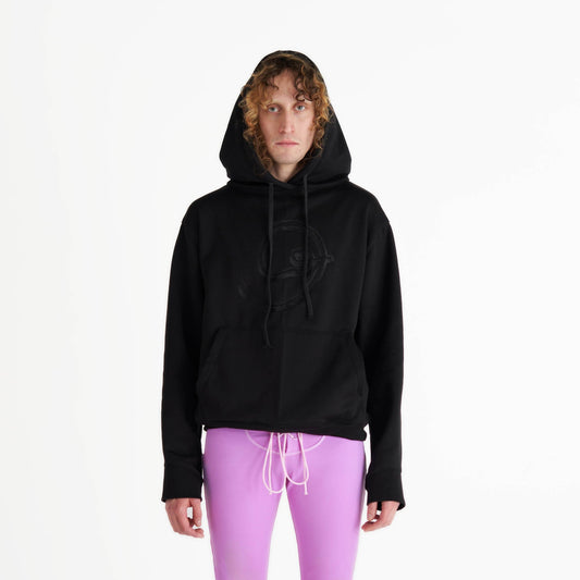 black embroidered hoodie logo sweatshirt jersey