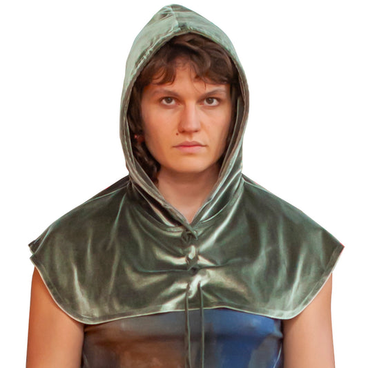 Chaperon Hood Velvet Pewter
