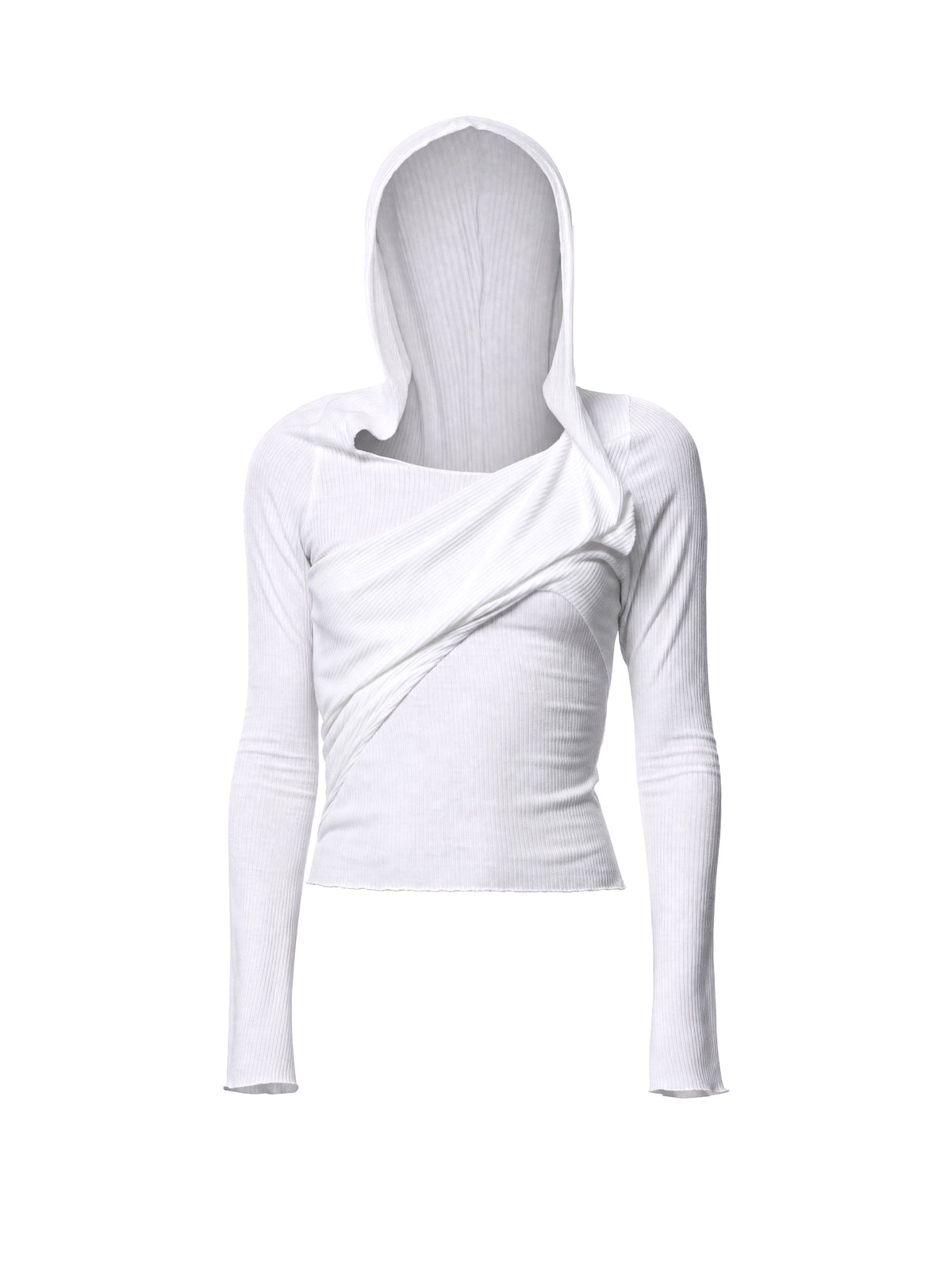 Warriess Longsleeve Hooded Top White