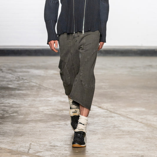 Cropped Engineered Joggers Charcoal