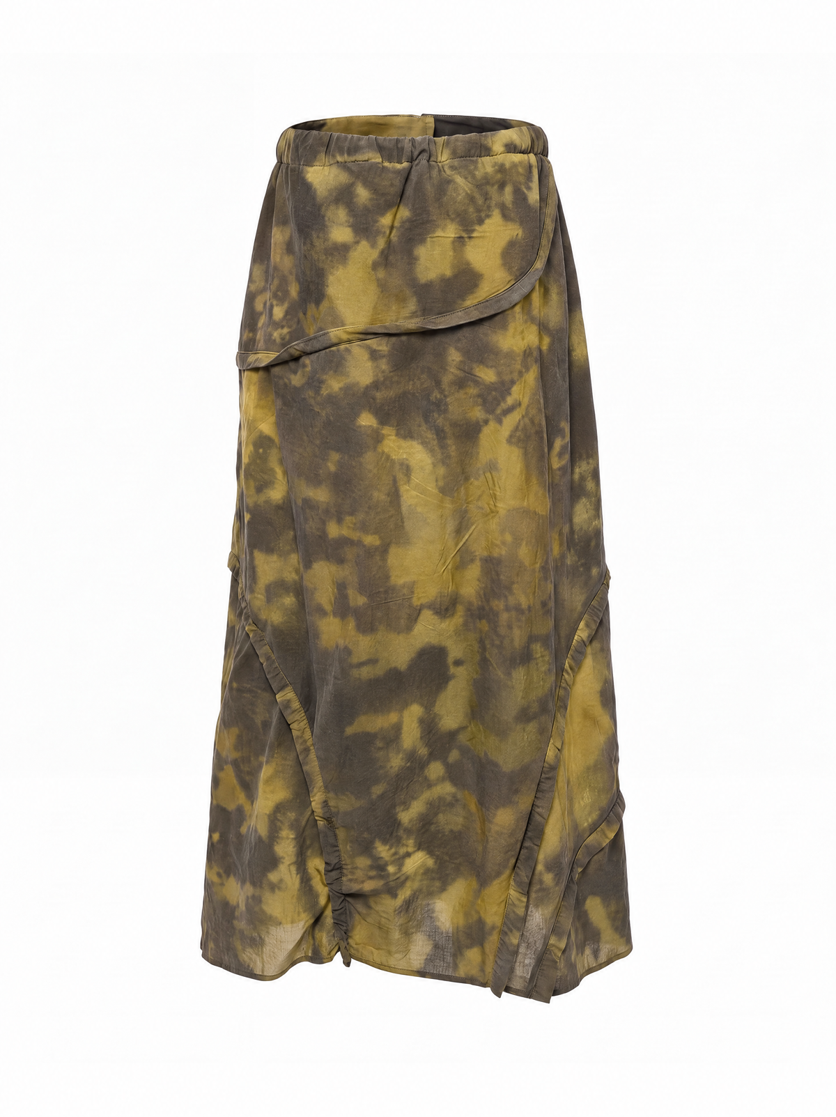 Vortex Ruched Skirt Khaki Brown