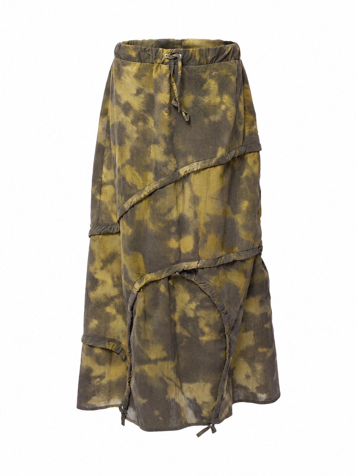 Vortex Ruched Skirt Khaki Brown