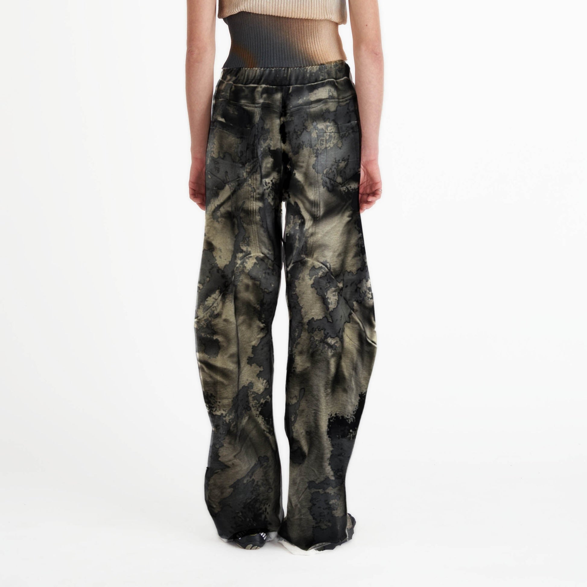 Oversized joggers airbrushed design multicoloured lace up