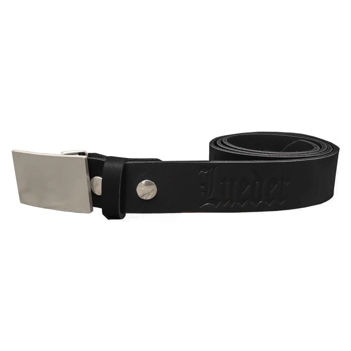 LUEDER Embossed Leather Belt Black