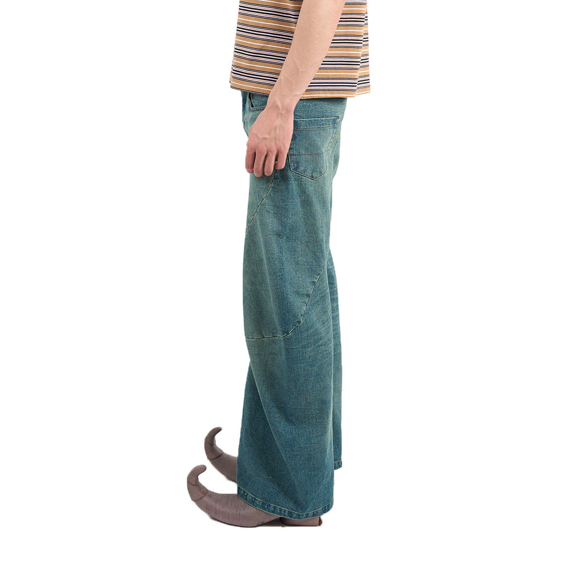 Engineered Flare Denim Cyan