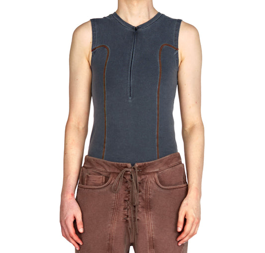 Prince Tank Blue and Burnt Orange